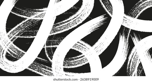 Grainy rough bold brush strokes with hand drawn texture. Distress damaged  vintage template. Texture overlay. Waves, curves. Retro grunge background for posters, backdrop. Old wall design. 