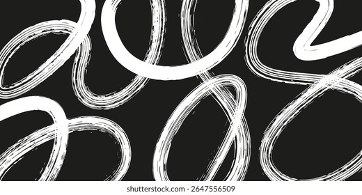 Grainy rough bold brush strokes with hand drawn texture. Distress damaged  vintage template. Texture overlay. Waves, curves. Retro grunge background for posters, backdrop. Old wall design. 