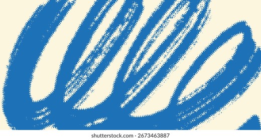 Pinceladas de pincel gruesas y audaces con textura dibujada a mano. Plantilla vintage dañada. Superposición de textura. Ondas, curvas. Fondo de grunge retro para carteles, telón de fondo. Antiguo diseño de pared.