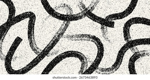 Pinceladas de pincel gruesas y audaces con textura dibujada a mano. Plantilla vintage dañada. Superposición de textura. Ondas, curvas. Fondo de grunge retro para carteles, telón de fondo. Antiguo diseño de pared.