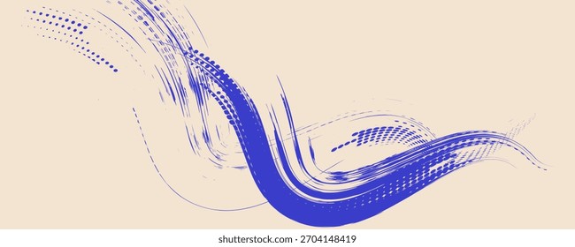 Traçados de pincel grosso áspero granulado com textura desenhada à mão. Angústia modelo vintage danificado. Sobreposição de textura. Ondas, curvas. Fundo grunge retrô para cartazes, fundo. Design de parede antigo.