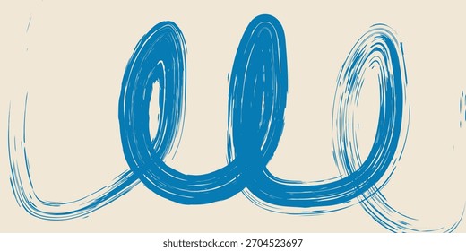 Pinceladas de pincel gruesas y audaces con textura dibujada a mano. Plantilla vintage dañada. Superposición de textura. Ondas, curvas. Fondo de grunge retro para carteles, telón de fondo. Antiguo diseño de pared.