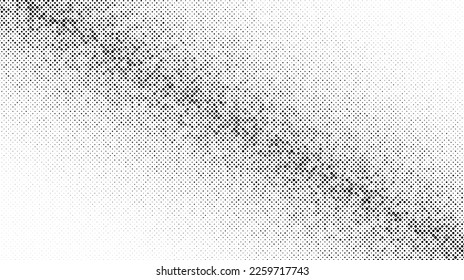 Grainy sand texture. Stippled gradient background. Grunge noise dotwork wallpaper. Black dots, speckles, particles or granules. Vector 