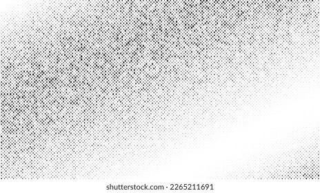 Grainy sand texture. Stippled gradient background. Grunge noise dotwork wallpaper. Black dots, speckles, particles or granules. Vector backdrop 