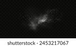 Grainy scatterings of sugar and salt crystals. Splashes of water and snow. Rain overlay effect and sea spray.Vector flour illustration.