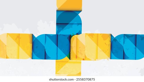 Grainy stain texture geometric abstract background with circles, squares and lines. Vector Illustration For Wallpaper, Banner, Background, Card, Book Illustration, landing page