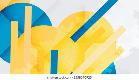 Grainy stain texture geometric abstract background with circles, squares and lines. Vector Illustration For Wallpaper, Banner, Background, Card, Book Illustration, landing page