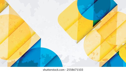 Grainy stain texture geometric abstract background with circles, squares and lines. Vector Illustration For Wallpaper, Banner, Background, Card, Book Illustration, landing page