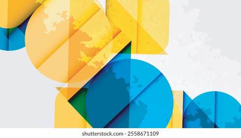Grainy stain texture geometric abstract background with circles, squares and lines. Vector Illustration For Wallpaper, Banner, Background, Card, Book Illustration, landing page