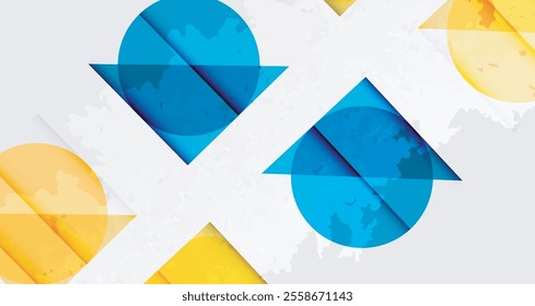 Grainy stain texture geometric abstract background with circles, squares and lines. Vector Illustration For Wallpaper, Banner, Background, Card, Book Illustration, landing page