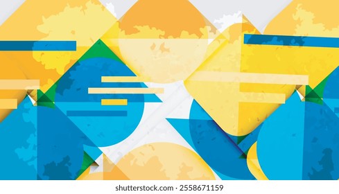 Grainy stain texture geometric abstract background with circles, squares and lines. Vector Illustration For Wallpaper, Banner, Background, Card, Book Illustration, landing page
