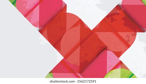 Grainy stain texture geometric abstract background with circles, squares and lines. Vector Illustration For Wallpaper, Banner, Background, Card, Book Illustration, landing page