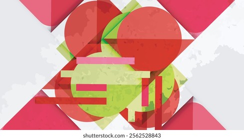Grainy stain texture geometric abstract background with circles, squares and lines. Vector Illustration For Wallpaper, Banner, Background, Card, Book Illustration, landing page
