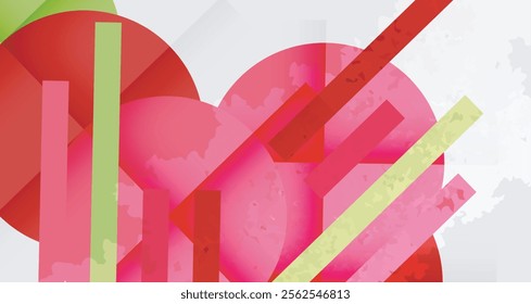 Grainy stain texture geometric abstract background with circles, squares and lines. Vector Illustration For Wallpaper, Banner, Background, Card, Book Illustration, landing page