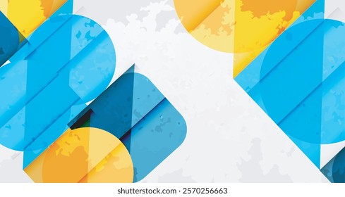 Grainy stain texture geometric abstract background with circles, squares and lines. Vector Illustration For Wallpaper, Banner, Background, Card, Book Illustration, landing page
