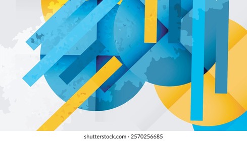 Grainy stain texture geometric abstract background with circles, squares and lines. Vector Illustration For Wallpaper, Banner, Background, Card, Book Illustration, landing page