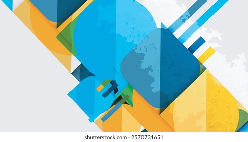 Grainy stain texture geometric abstract background with circles, squares and lines. Vector Illustration For Wallpaper, Banner, Background, Card, Book Illustration, landing page