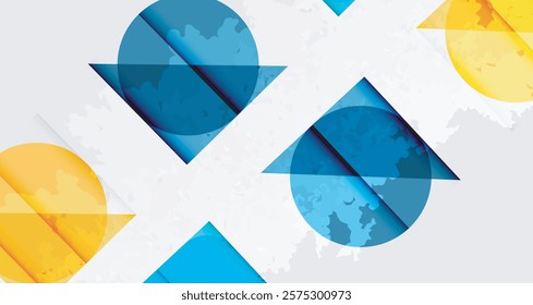 Grainy stain texture geometric abstract background with circles, squares and lines. Vector Illustration For Wallpaper, Banner, Background, Card, Book Illustration, landing page