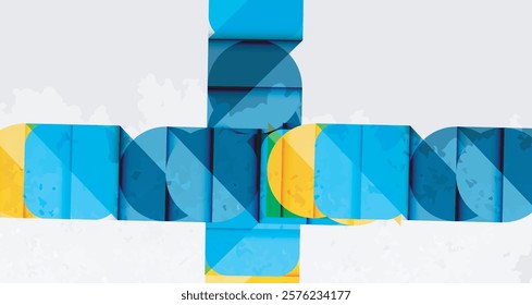 Grainy stain texture geometric abstract background with circles, squares and lines. Vector Illustration For Wallpaper, Banner, Background, Card, Book Illustration, landing page