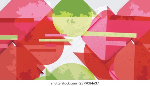 Grainy stain texture geometric abstract background with circles, squares and lines. Vector Illustration For Wallpaper, Banner, Background, Card, Book Illustration, landing page