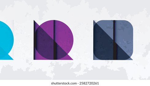 Grainy stain texture geometric abstract background with circles, squares and lines. Vector Illustration For Wallpaper, Banner, Background, Card, Book Illustration, landing page