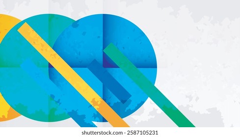 Grainy stain texture geometric abstract background with circles, squares and lines. Vector Illustration For Wallpaper, Banner, Background, Card, Book Illustration, landing page