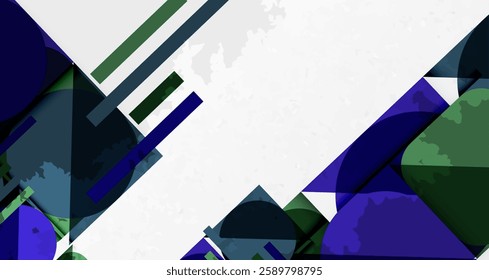 Grainy stain texture geometric abstract background with circles, squares and lines. Vector Illustration For Wallpaper, Banner, Background, Card, Book Illustration, landing page