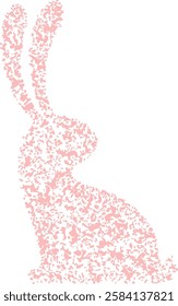 Grainy Texture Bunny Silhouette Vector Illustration