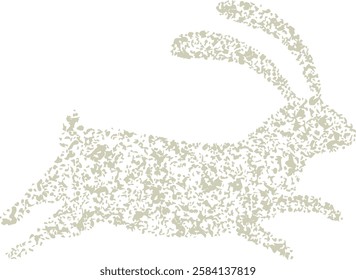 Grainy Texture Rabbit Silhouette Vector Illustration