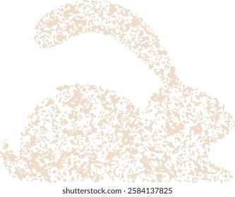 Grainy Texture Rabbit Silhouette Vector Illustration