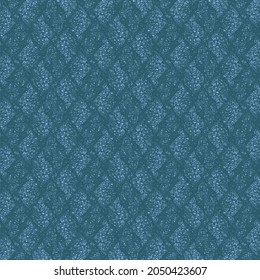 Textura de grano y patrón rhombus en tonos azules. Diseño de fondo de escritorio. Tejido de seda.