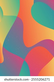  Grainy Textured Abstract Gradient in Vibrant Hues. Abstract gradient background with flowing. Subtle grainy texture adds a retro, dynamic effect vector illustration