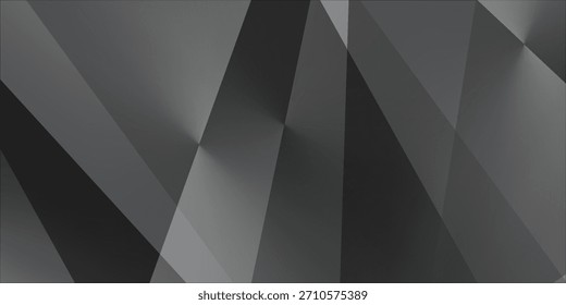 Triángulos granulados superpuestos sobre fondo gris oscuro. Patrón geométrico de malla estilo negro y gris