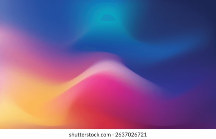 Grainy warm gradient noise colors flyer poster cover abstract background design. Gradient grain noise effect for social media, trendy warm and cold tone and vintage style