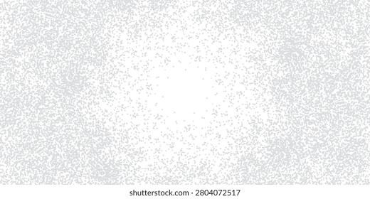 Grainy white and gray speckled background with a subtle vignette and faded center, ideal for vintage overlays, texture effects, minimalist backdrops, and distressed or retro design projects.