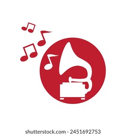 Gramaphone icon vector flat design eps 10