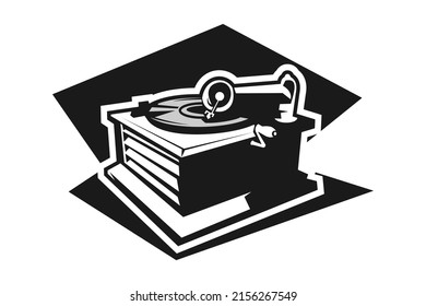 Gramaphone or phonograph Icon. simple drawing, icon Concept, vector illustration. vintage object