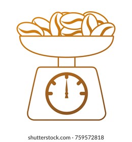 gramer with coffee seeds isolated icon