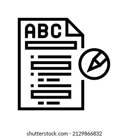 grammar english line icon vector. grammar english sign. isolated contour symbol black illustration