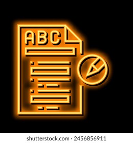 grammar english neon light sign vector. grammar english illustration
