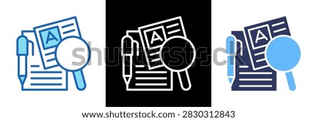 Grammar Exercises Document Practice Magnifier Icon Glyph Color Vector Illustration