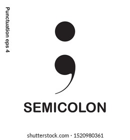 Grammar icon semicolon sign from my punctuation set. Typographical element isolated illustrator.