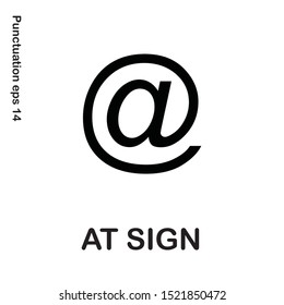 Grammar icon At sign from my punctuation set. Typographical element isolated illustrator.