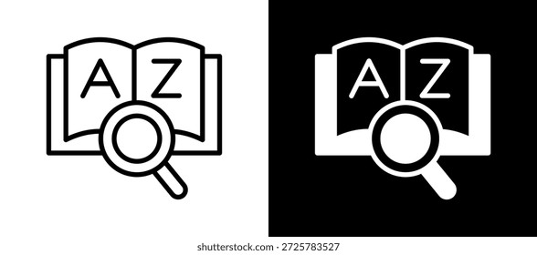 Ícone de Gramática - Ilustração de Vetor em Branco e Preto