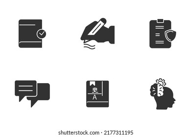 Grammar icons set .  Grammar pack symbol vector elements for infographic web