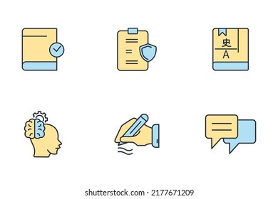 Grammar icons set .  Grammar pack symbol vector elements for infographic web