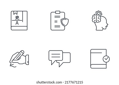 Grammar icons set .  Grammar pack symbol vector elements for infographic web