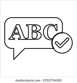Iconos de gramática. Vector de línea simple