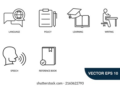 Grammar icons  symbol vector elements for infographic web