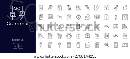 Grammar Line Editable Icons set